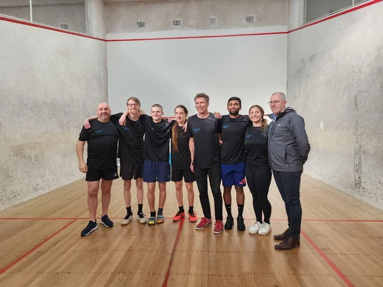 Kāpiti squash team standing together on court
